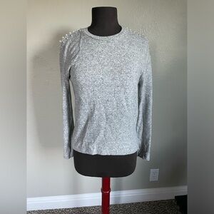 H&M Grey Sweater with pearl accents